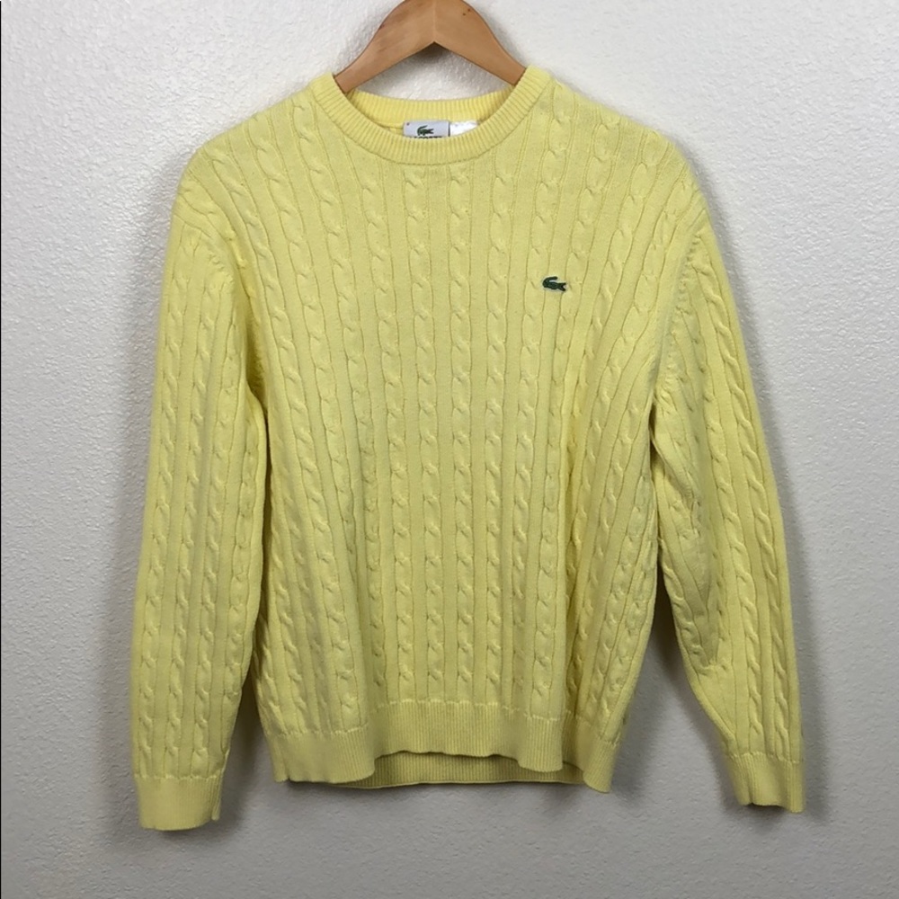LACOSTE Womens Yellow Sweater Sz 6
